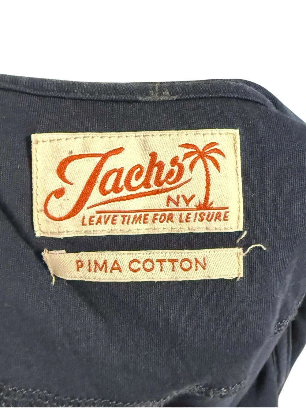 Jachs Hawaiian Tropical Palm Tree Pima Cotton Polo size XL Navy Blue